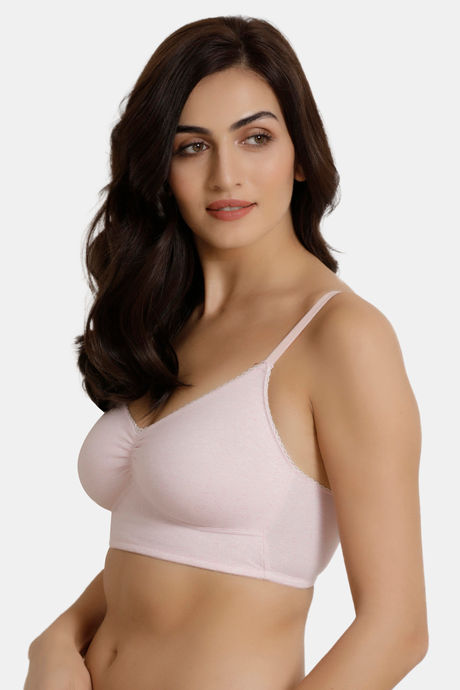 Zivame Urban Leisure Double Layered Non Wired 3/4th Coverage Bralette - Pink Melange — image 3